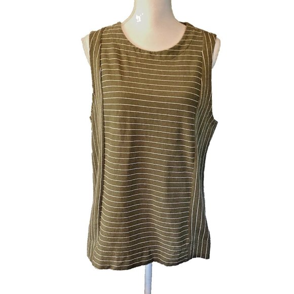 J Crew Blouse Womens L Used Striped Sleeveless - Picture 3 of 16